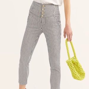 Free People Frankie High Waisted Pinstripe Pant